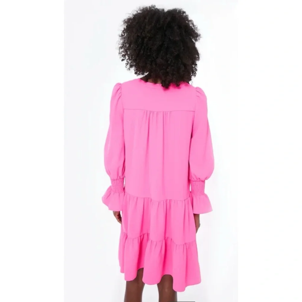 Tuckernuck/Pomander Place Electric Pink Crepe Kenzo Dress Size XS - Picture 2 of 13